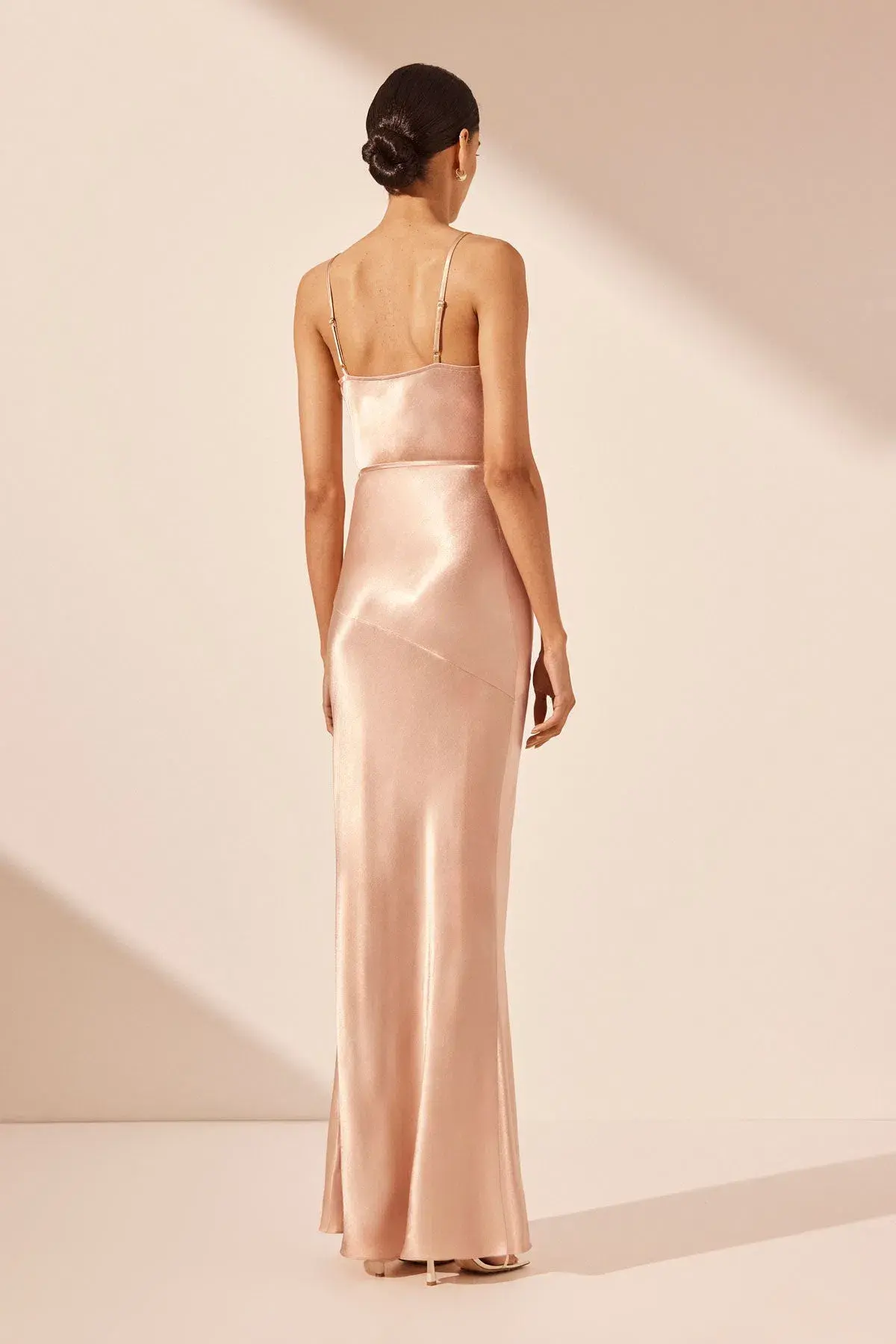 Shona Joy La Lune Bias Cowl Maxi Dress with Split and Tie in Desert Rose Size 16 - Image 2