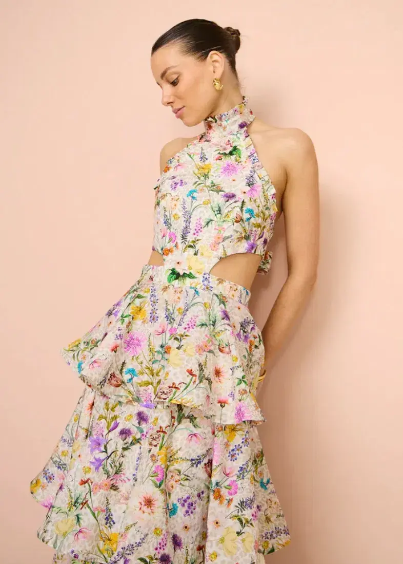 Aqua Blu Heather Maxi Dress in Jardine Floral Print Size L / AU 12 for rent on The Volte - main image