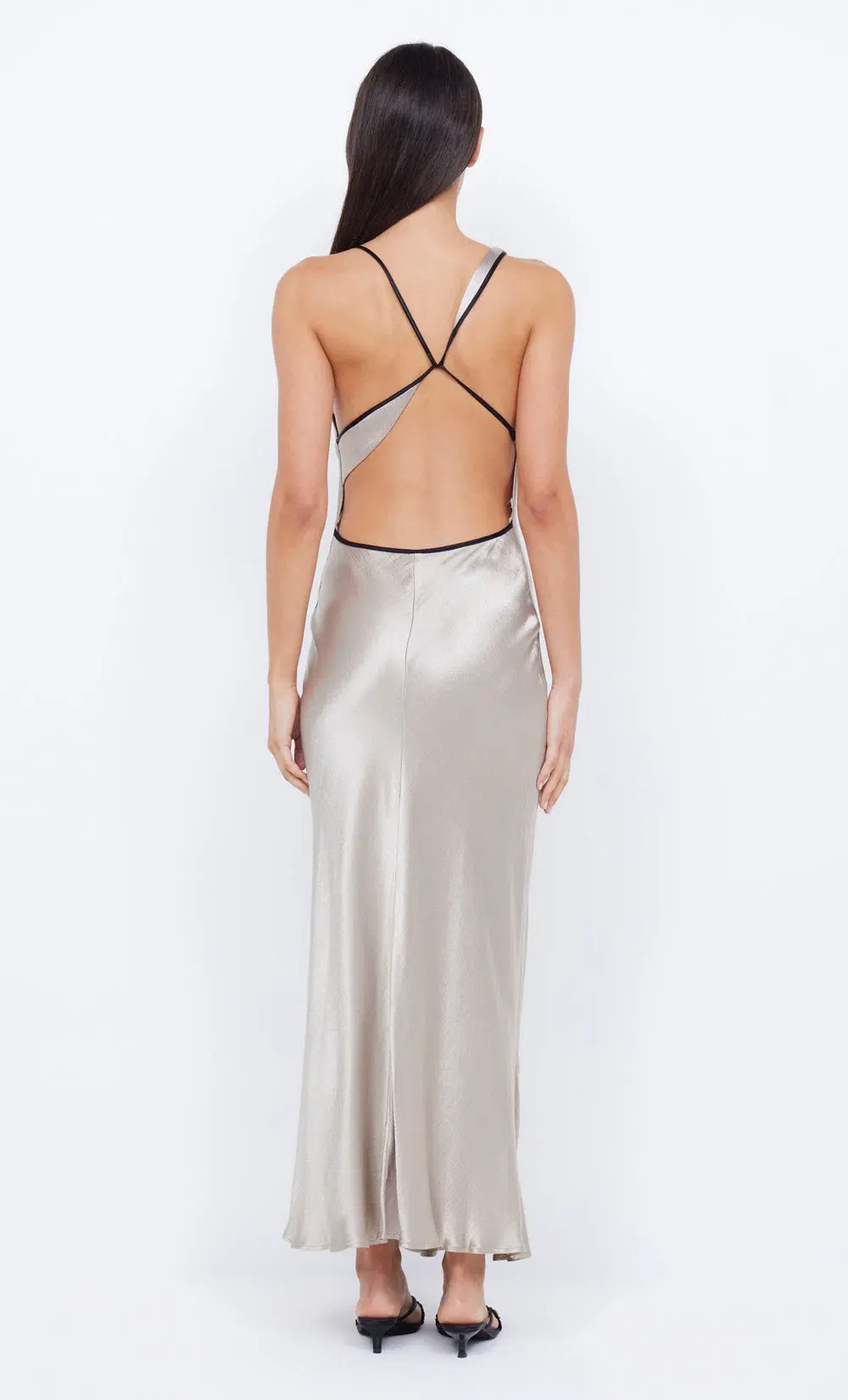 Bec & Bridge Farah Cowl Maxi Dress Oyster/Black Size 8 - Image 3