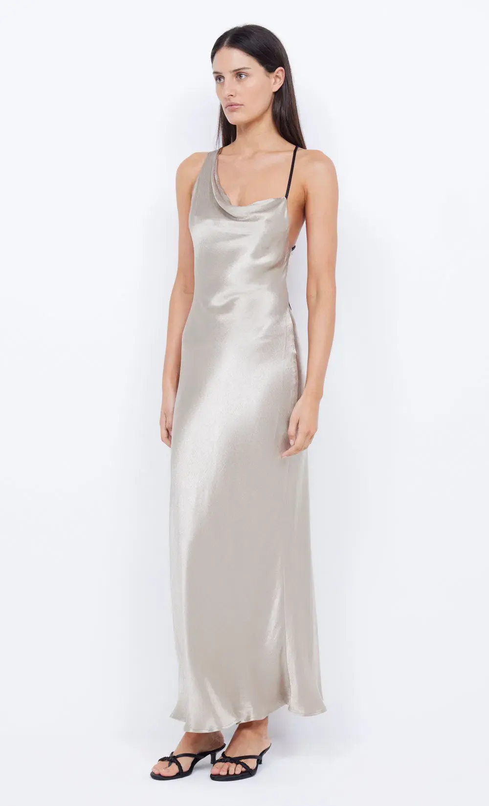 Bec & Bridge Farah Cowl Maxi Dress Oyster/Black Size 8 - Image 2