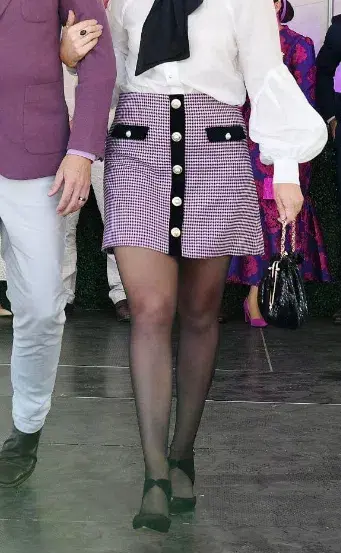 Rebecca Vallance Basinger Tweed Mini Skirt Print UK/AU 12 for rent on The Volte - main image