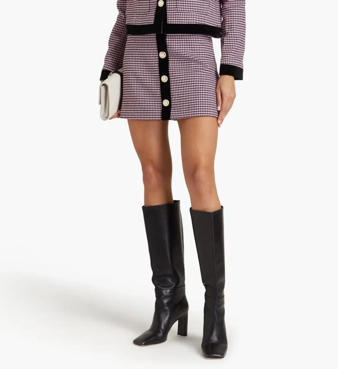 Rebecca Vallance Basinger Tweed Mini Skirt Print UK/AU 12 for rent on The Volte - main image