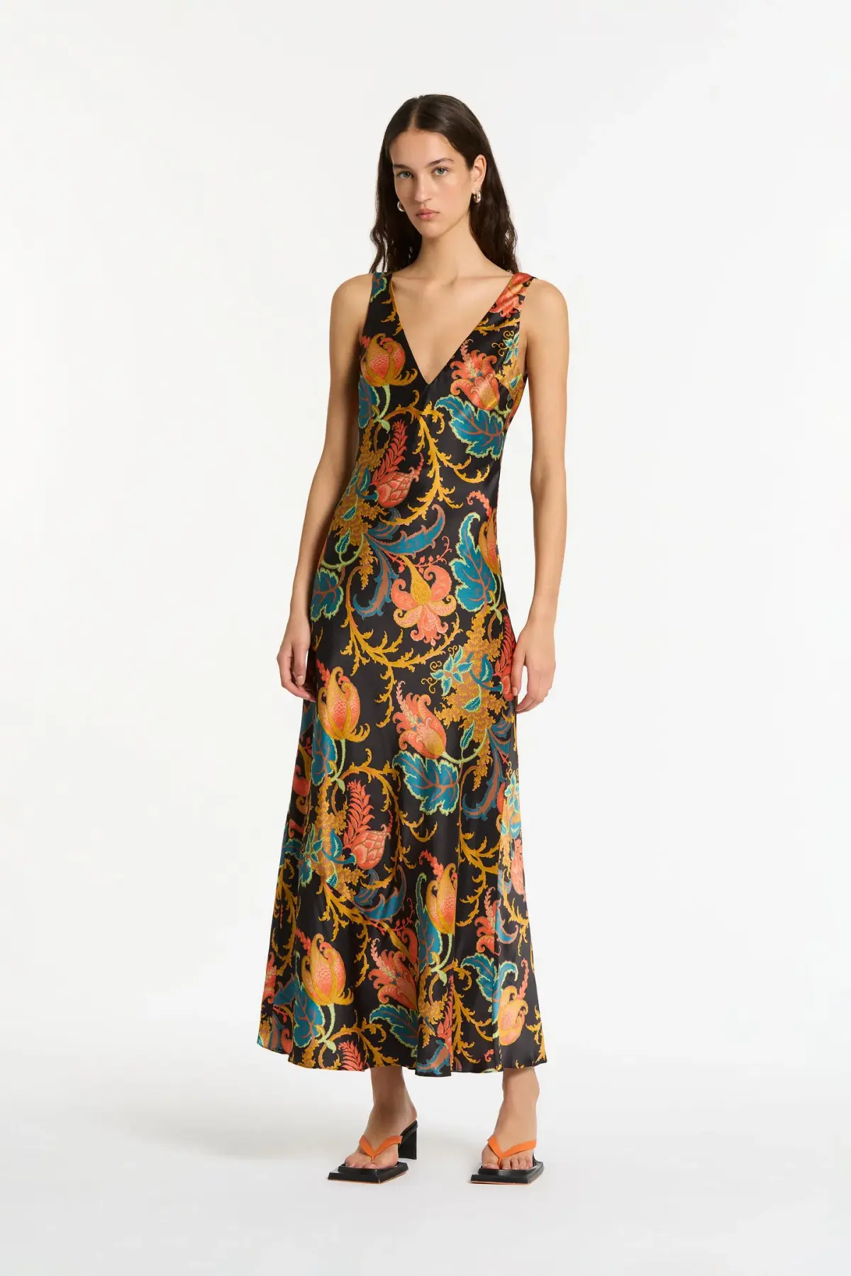 Sir the Label Artiste V Neck Slip Dress Print SIZE 0 - Image 1