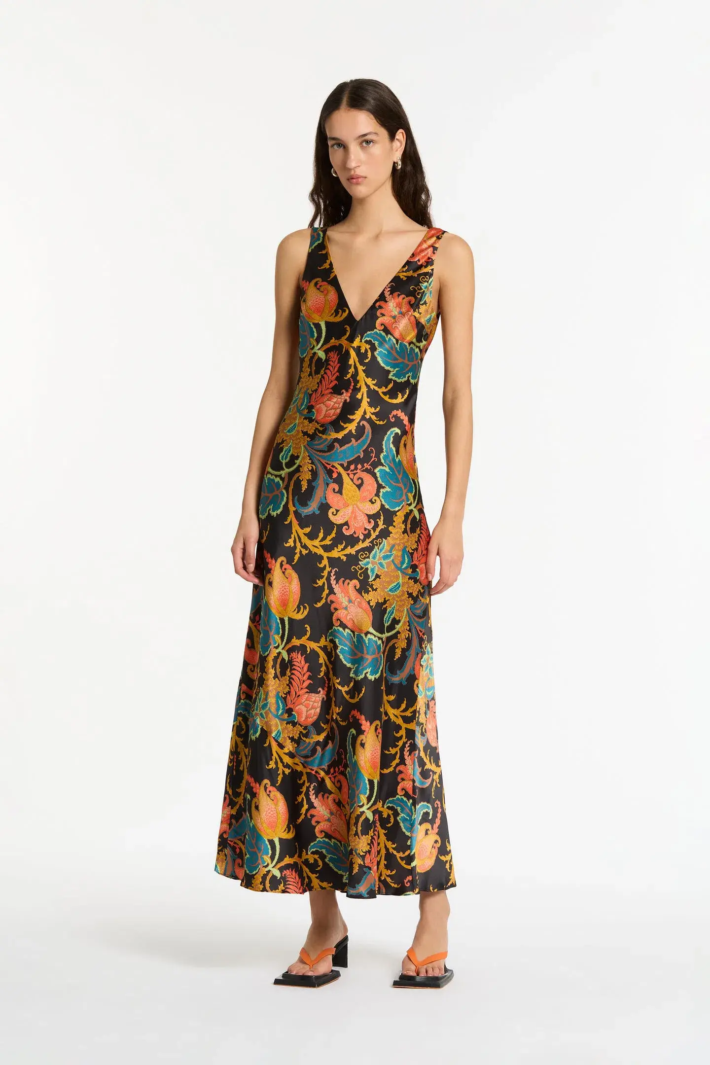 Sir the Label Artiste V Neck Slip Dress Print SIZE 0 - Image 1