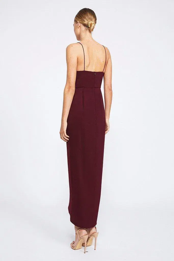 Shona Joy Core Cocktail Draped Maxi Dress Burgundy Size 14 - Image 2