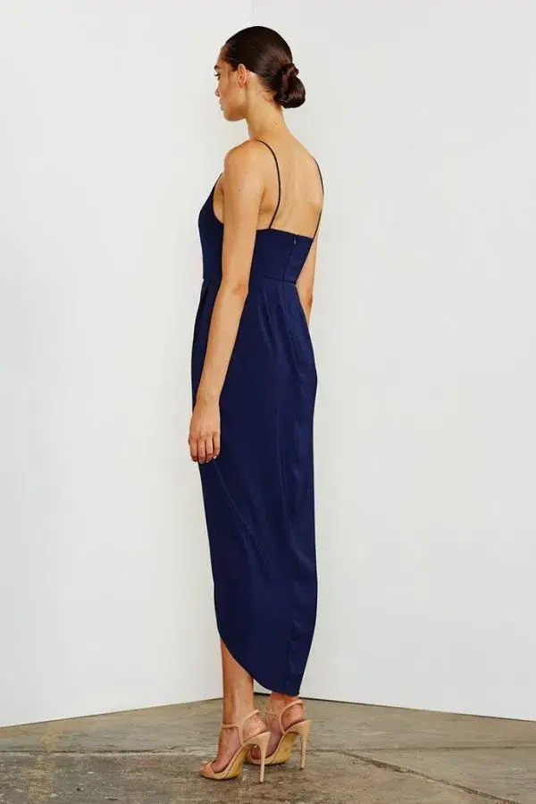 Shona Joy Core Cocktail Draped Maxi Dress Navy Size 16 - Image 3