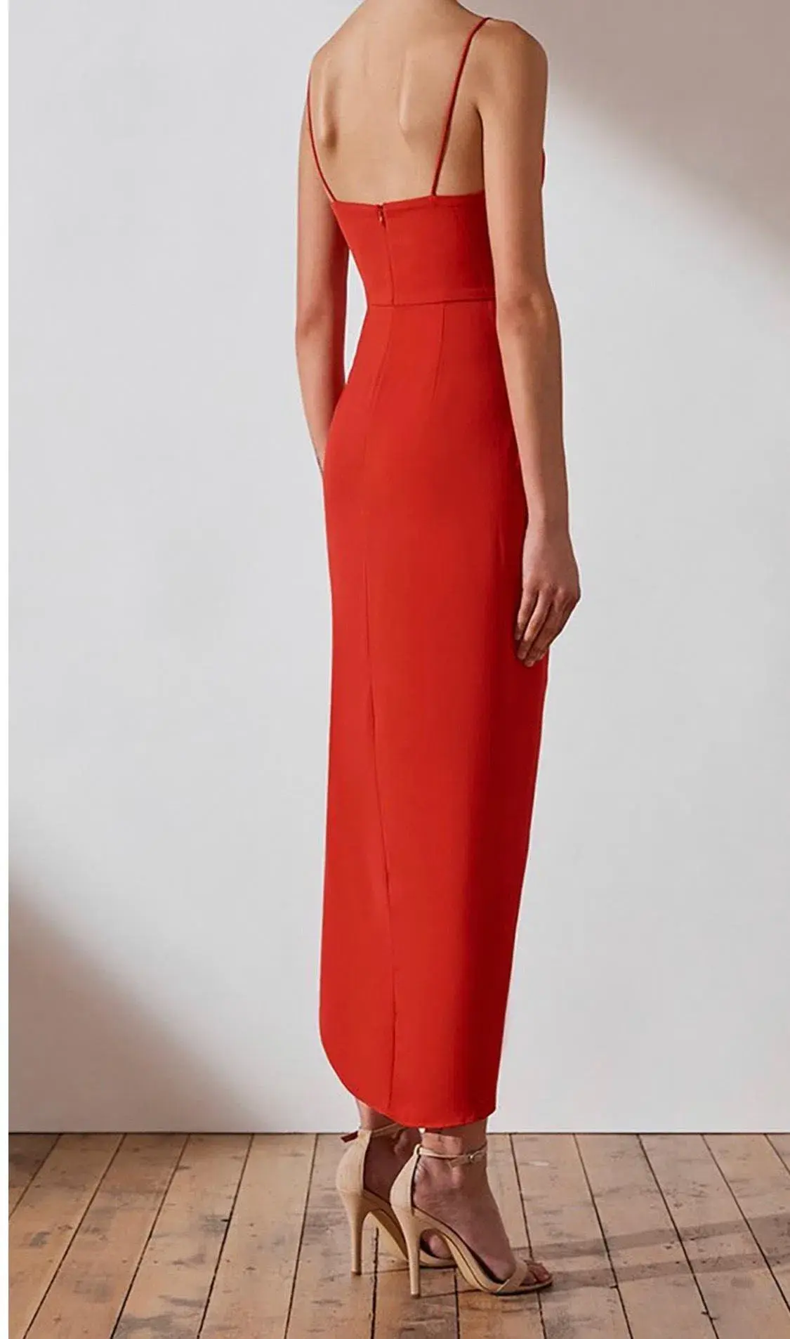 Shona Joy Core Cocktail Draped Maxi Dress Red Size 14 - Image 3