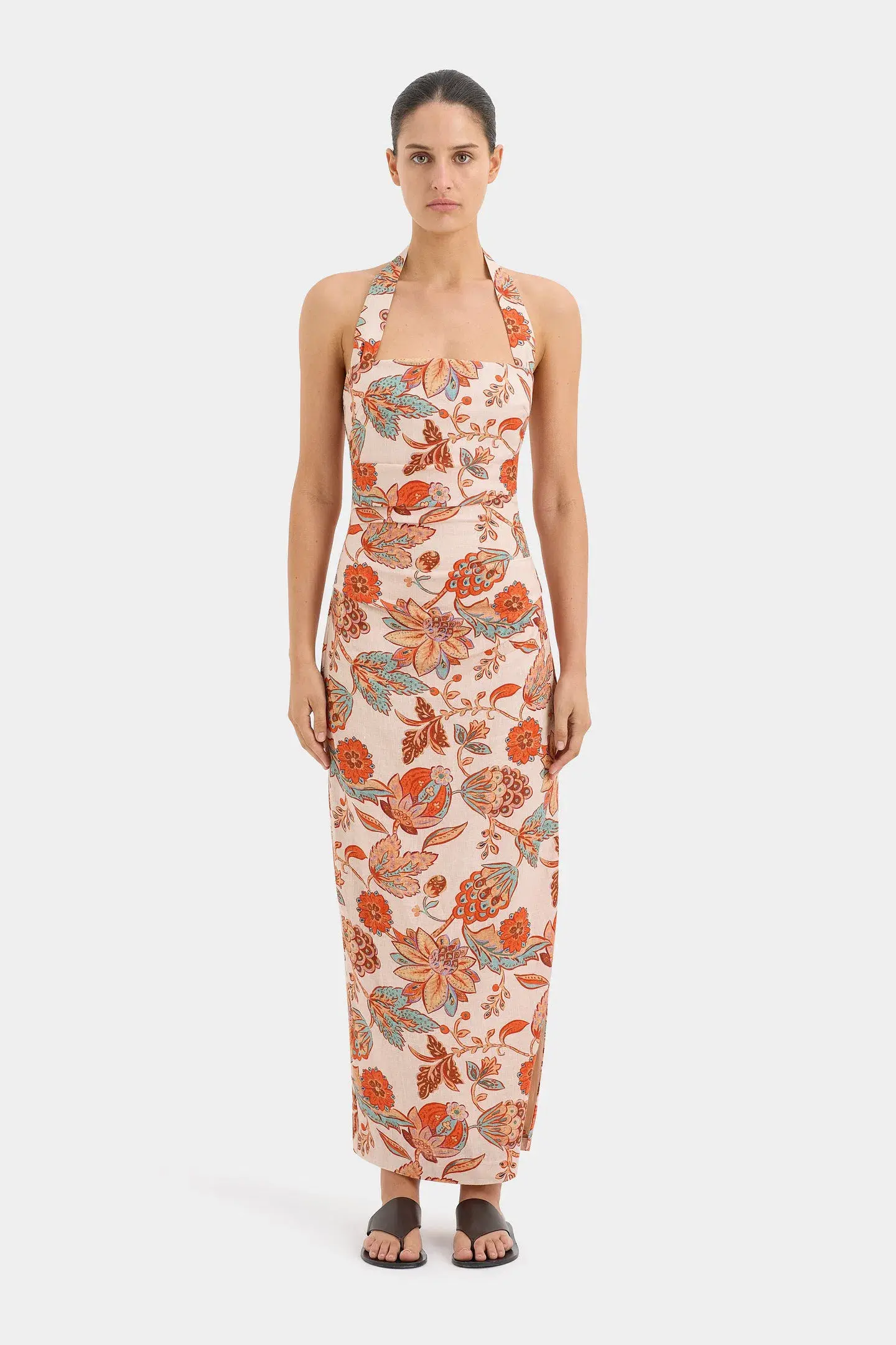 Sir the Label Noemi Halter Midi Dress Desert Wildflower Size 6 - Image 1