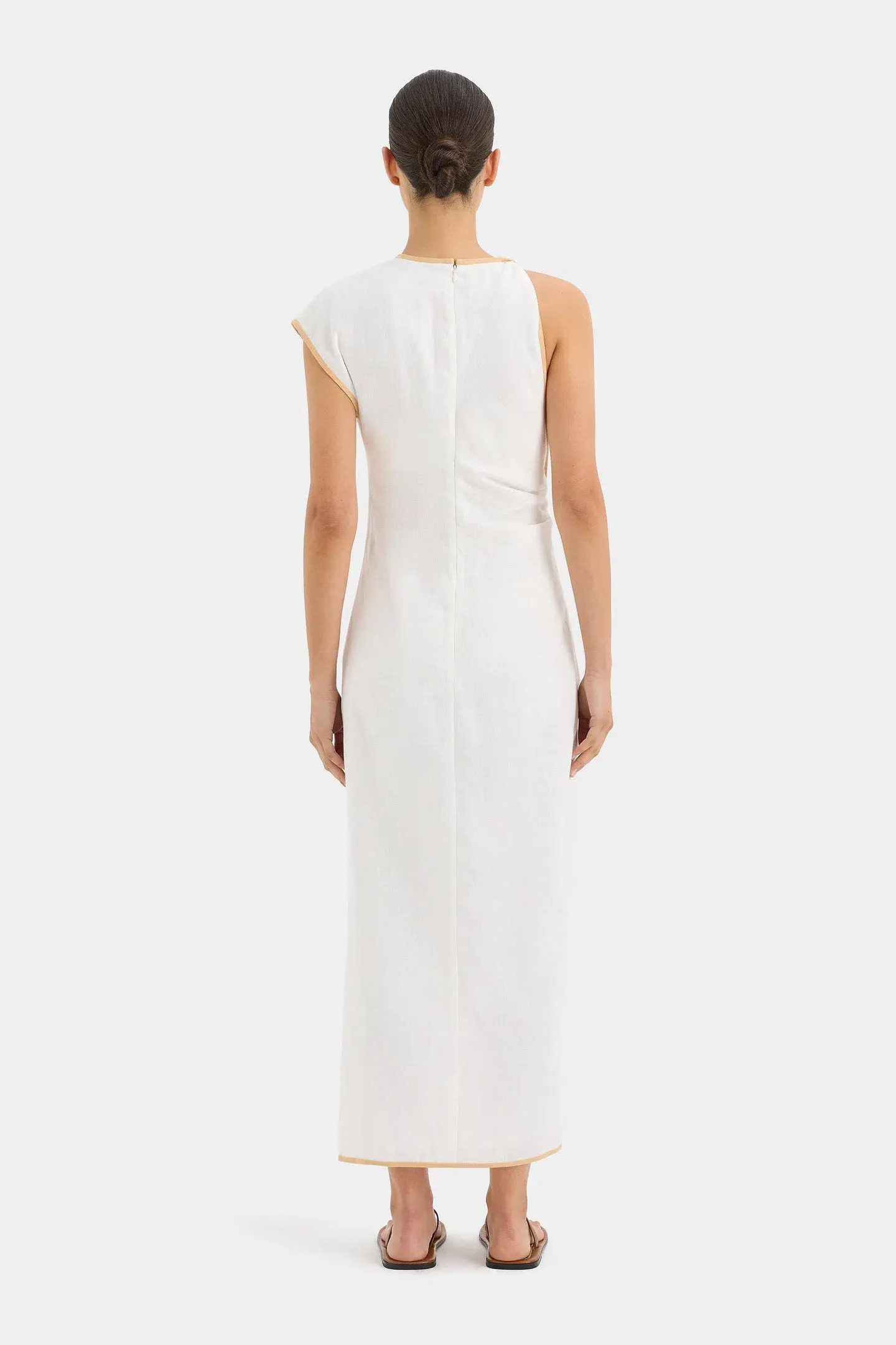Sir the Label The Noemi Cut Out Midi Dress in Ivory Size 8 - Image 3