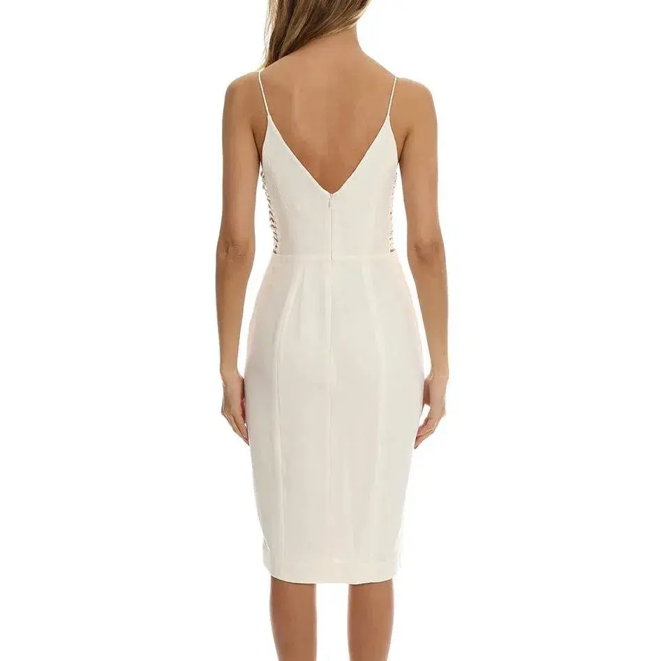 Zimmermann Crepe Harness Midi Dress Ivory Size 3 / AU 14 - Image 4