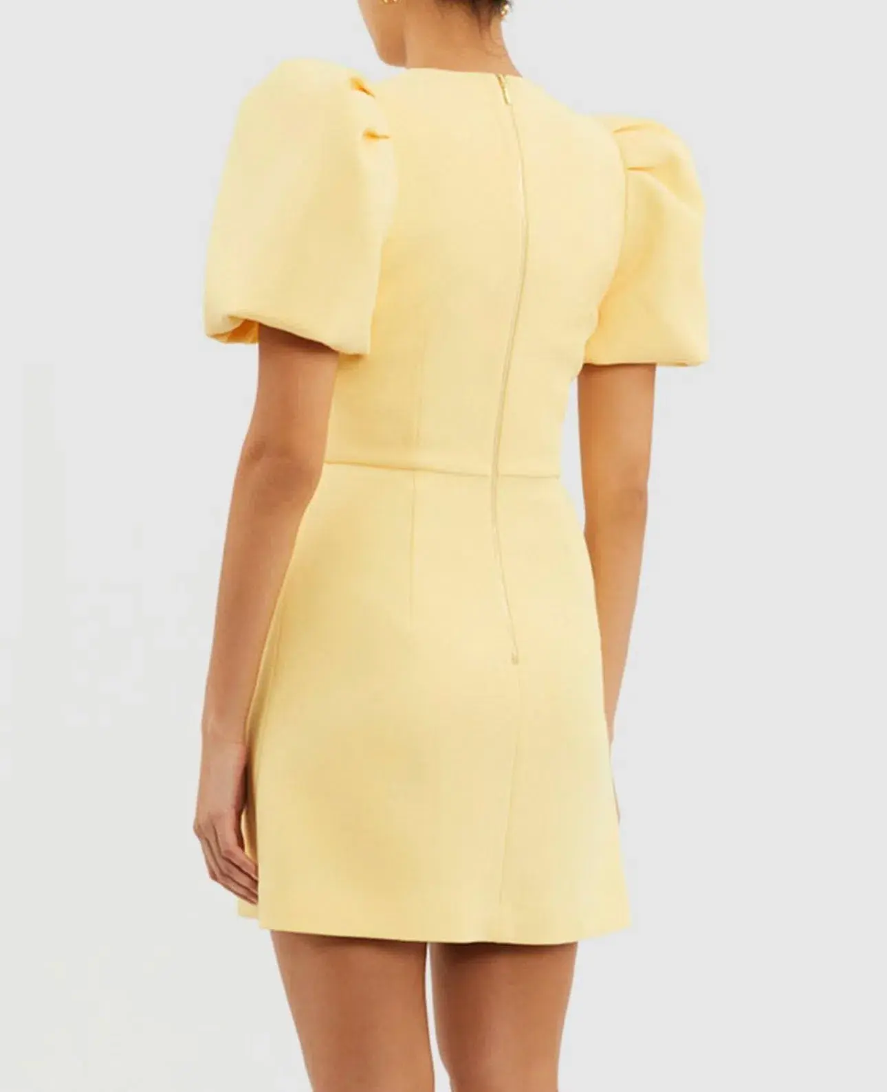 Rebecca Vallance  Chloe Bow Mini Dress  Lemon Yellow Size 8 - Image 3