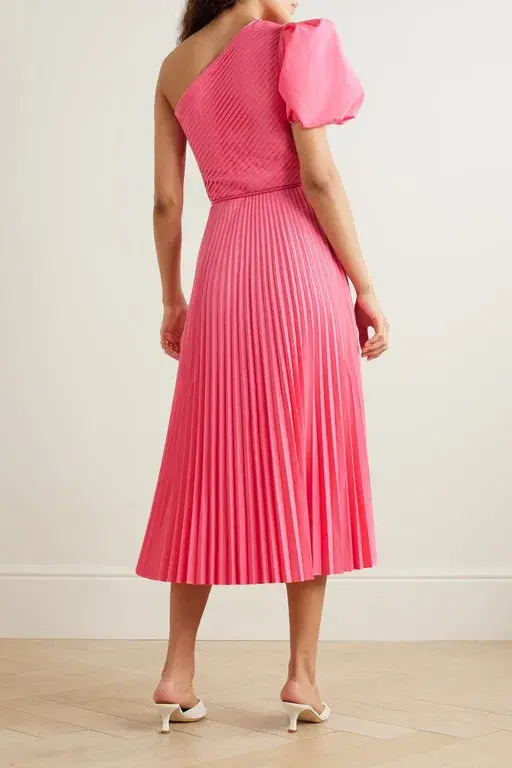 Rebecca Vallance  Rosa One Shoulder Midi Dress  Pink Size 12 - Image 6