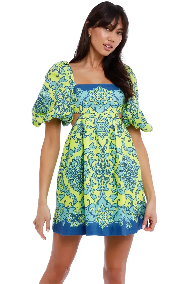 Zimmermann Nina Cut Out Mini Dress Lime Size 12 - Image 2