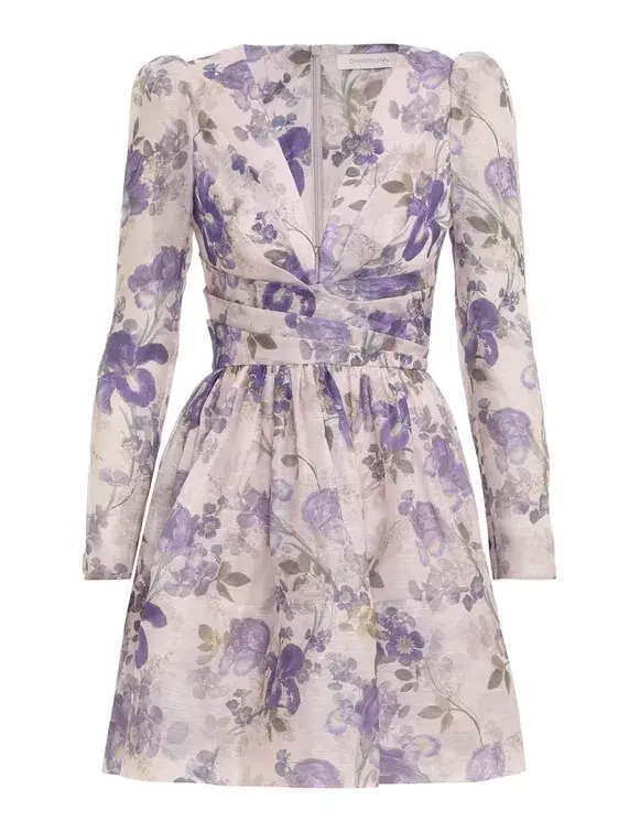 Zimmermann The Lyrical Cross Over Mini in Blue Iris Cream Size 0 (6-8)  - Image 2