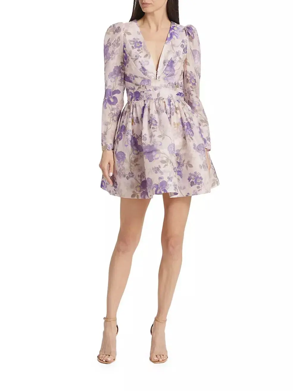 Zimmermann The Lyrical Cross Over Mini in Blue Iris Cream Size 0 (6-8)  - Image 1