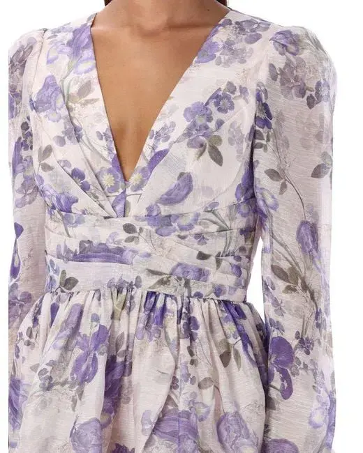 Zimmermann The Lyrical Cross Over Mini in Blue Iris Cream Size 0 (6-8)  - Image 7