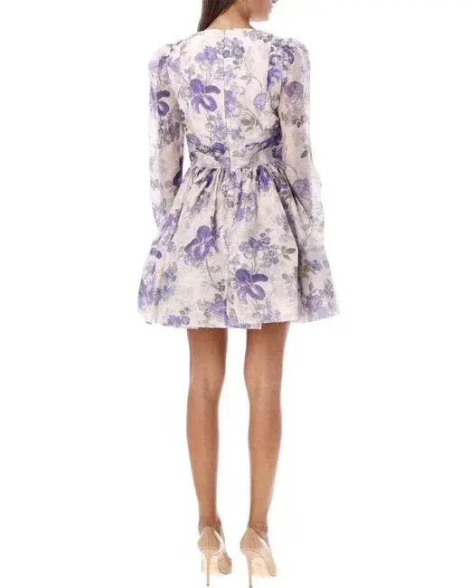 Zimmermann The Lyrical Cross Over Mini in Blue Iris Cream Size 0 (6-8)  - Image 5