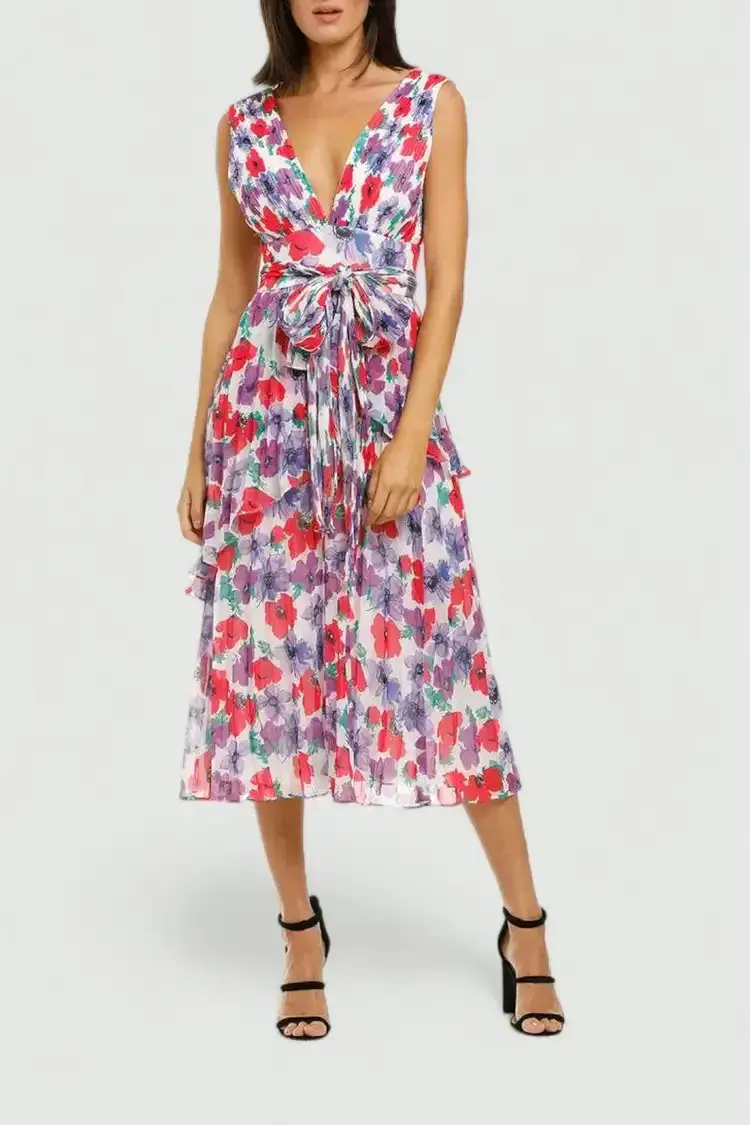 Talulah Sugar and Spice Midi Dress Sugar Bloom Multi Print Size 16 - Image 1