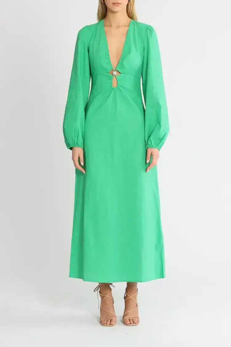 Suboo Elodie Keyhole Maxi Dress Green Size 10 - Image 1