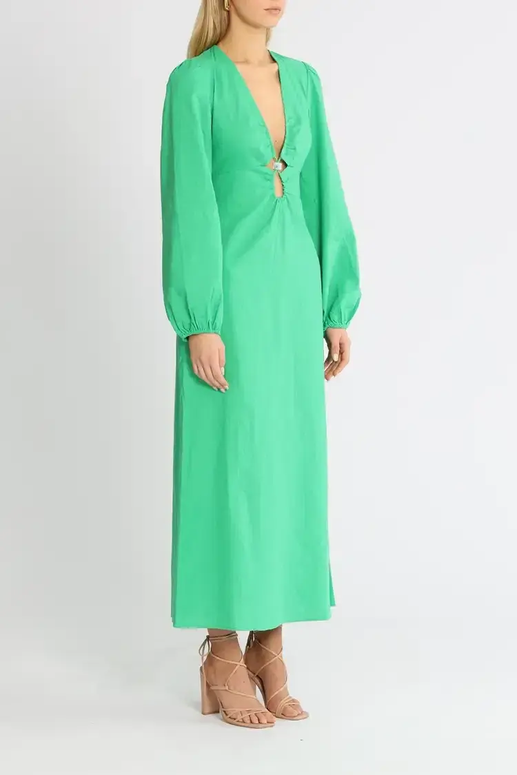 Suboo Elodie Keyhole Maxi Dress Green Size 10 - Image 2