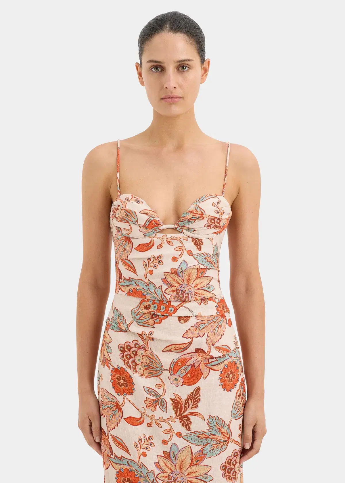 Sir The Label Noemi Balconette Midi Dress Floral Size 1/Au 8 - Image 4