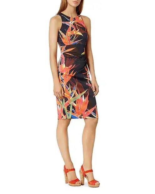 Karen Millen Bird of Paradise Pencil Dress Print Size 12  - Image 1