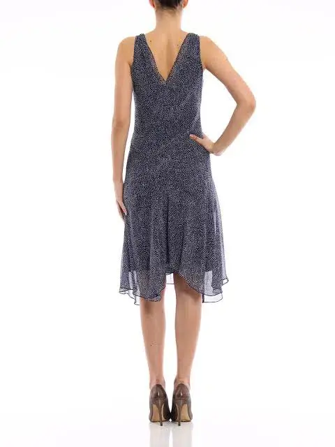 Diane Von Furstenberg Dita Silk Knee-Length Dress  Blue/White Size 10 - Image 2