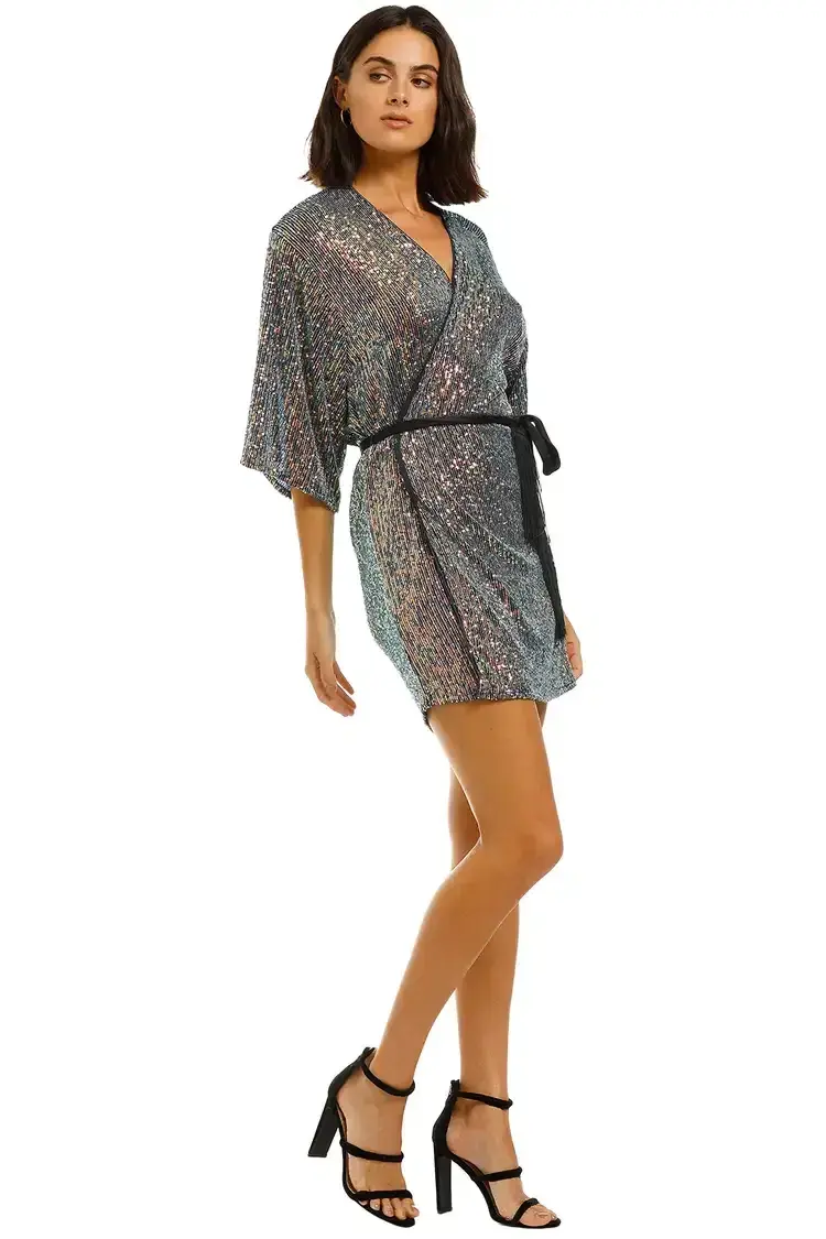 Winona Fantasia Wrap Dress Blue Multi Size 10 - Image 2