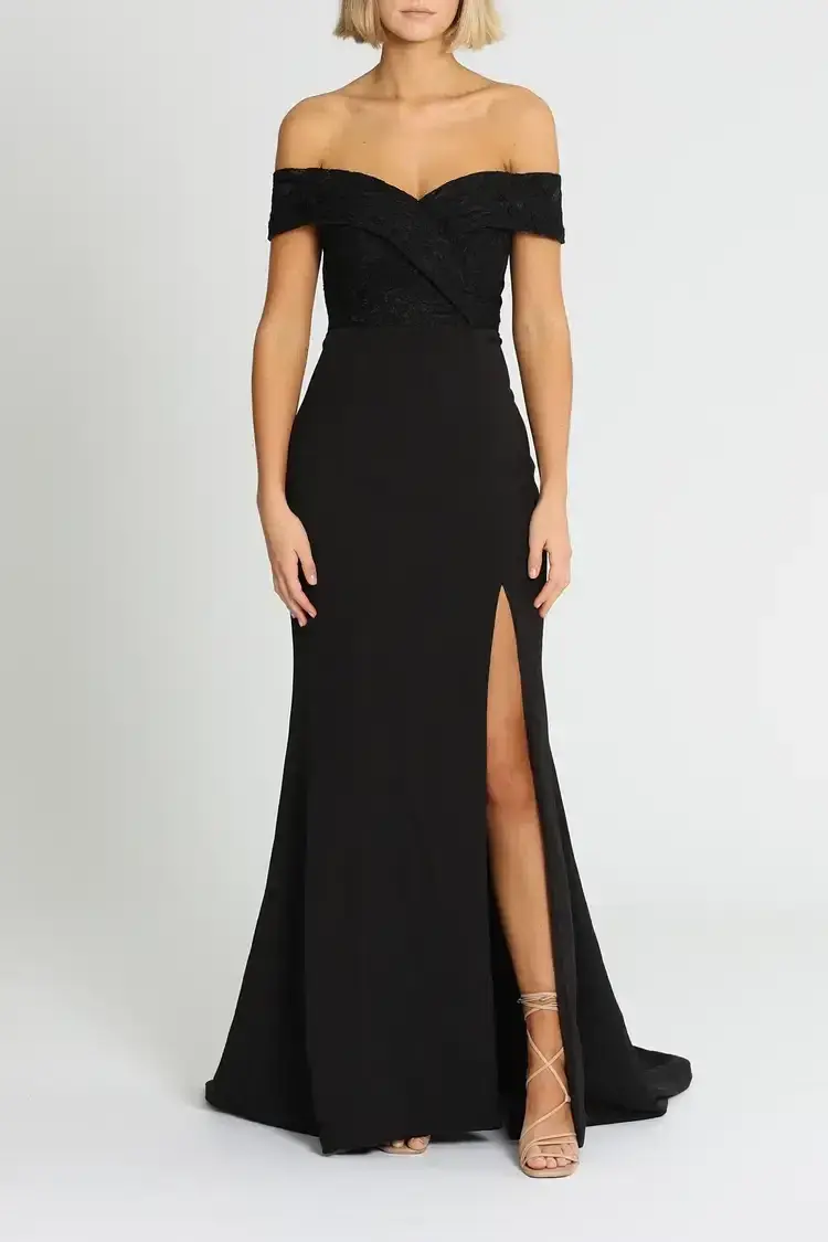 Samantha Rose Gia Lace Bodice Gown Black Size 14 - Image 1