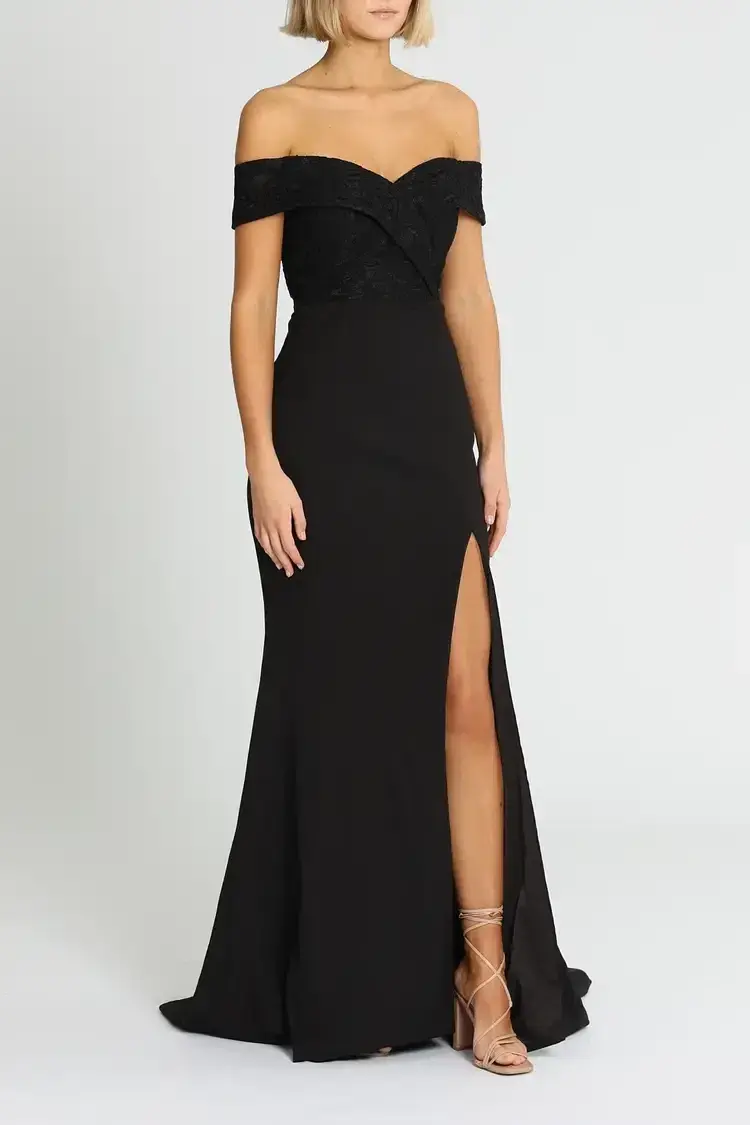 Samantha Rose Gia Lace Bodice Gown Black Size 14 - Image 2