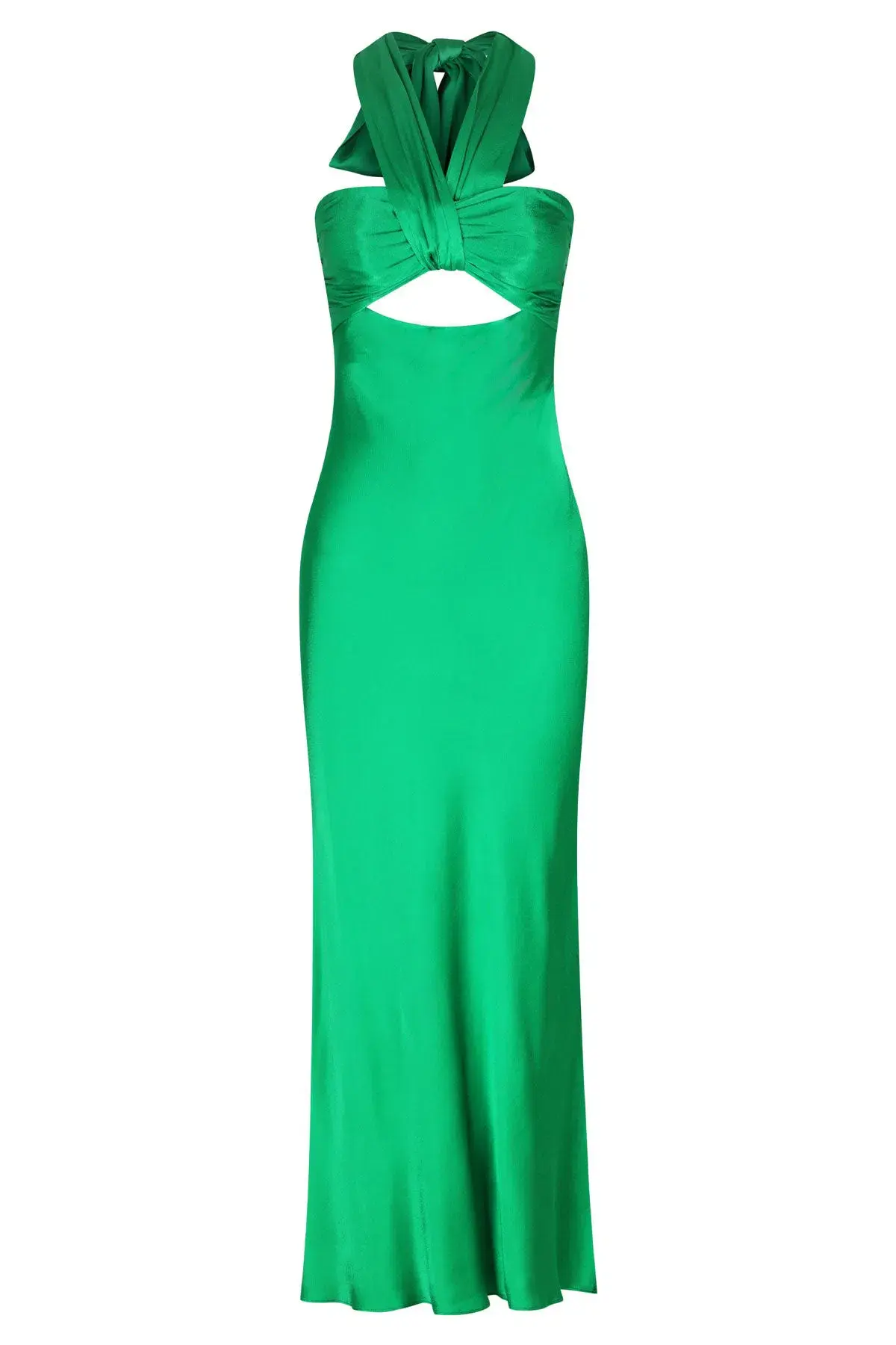 Shona Joy Lana Ruched Halter Midi Dress in Tree Green Size 10  - Image 5