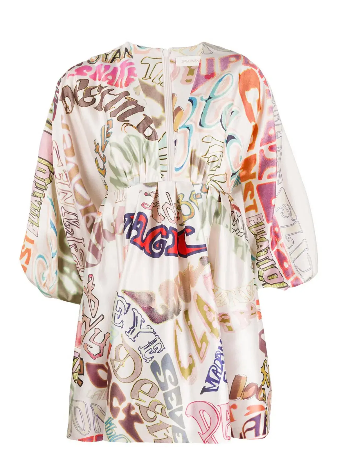 Zimmermann The Ladybeetle Word Mini Dress in Word Print Size 2/Au 12 - Image 4