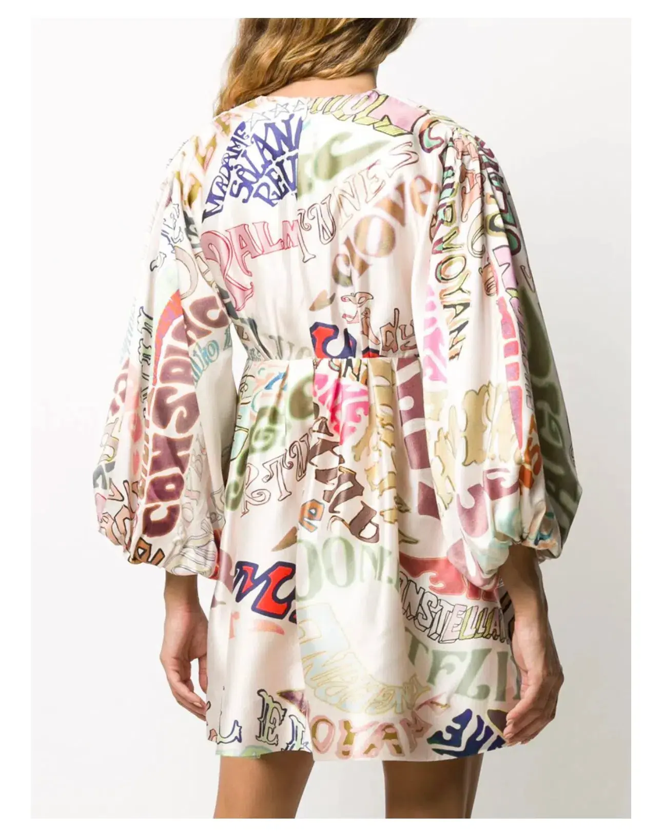 Zimmermann The Ladybeetle Word Mini Dress in Word Print Size 2/Au 12 - Image 3