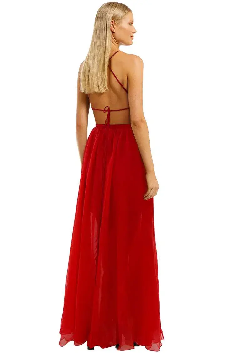 Fame and Partners Mildred Dress Red Maxi Dress Size 8 - Image 3