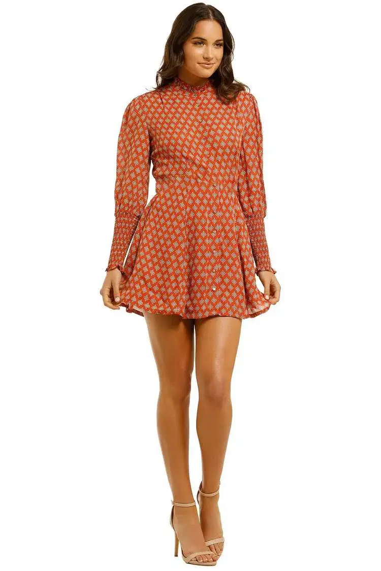 Nicholas  Agadir Dress Marrakech Medallion Saffron Orange Print Size 6 - Image 1