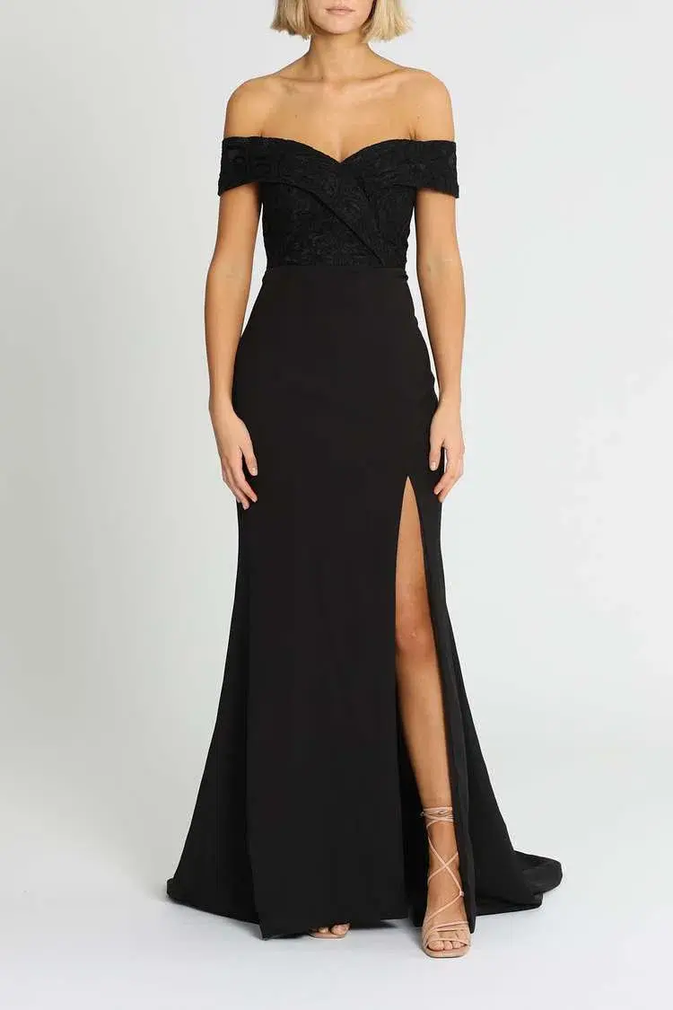 Samantha Rose Gia Lace Bodice Gown Black Size 16 - Image 1