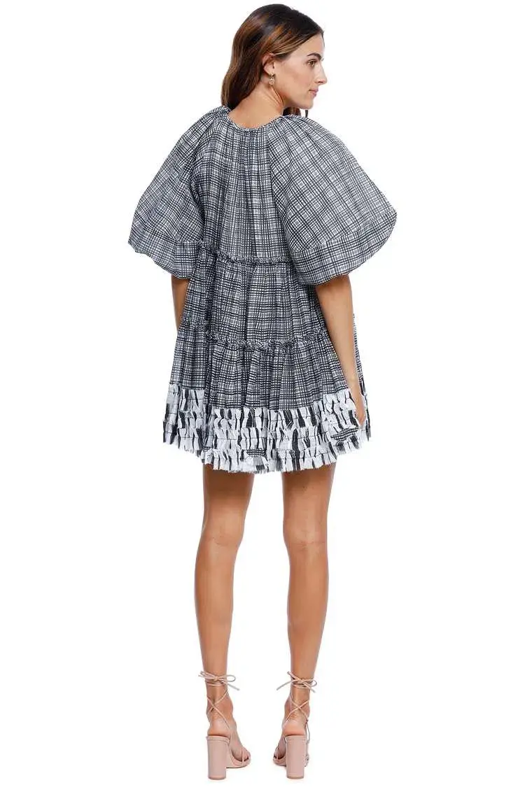 AJE Memento Smock Mini Dress Black and White Size 12 - Image 3
