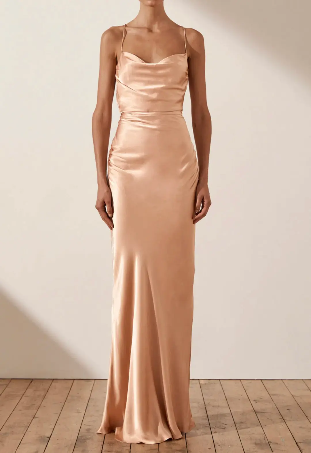 Shona Joy La Lune Lace Back Maxi Dress Desert Rose Size 10 for rent on The Volte - main image