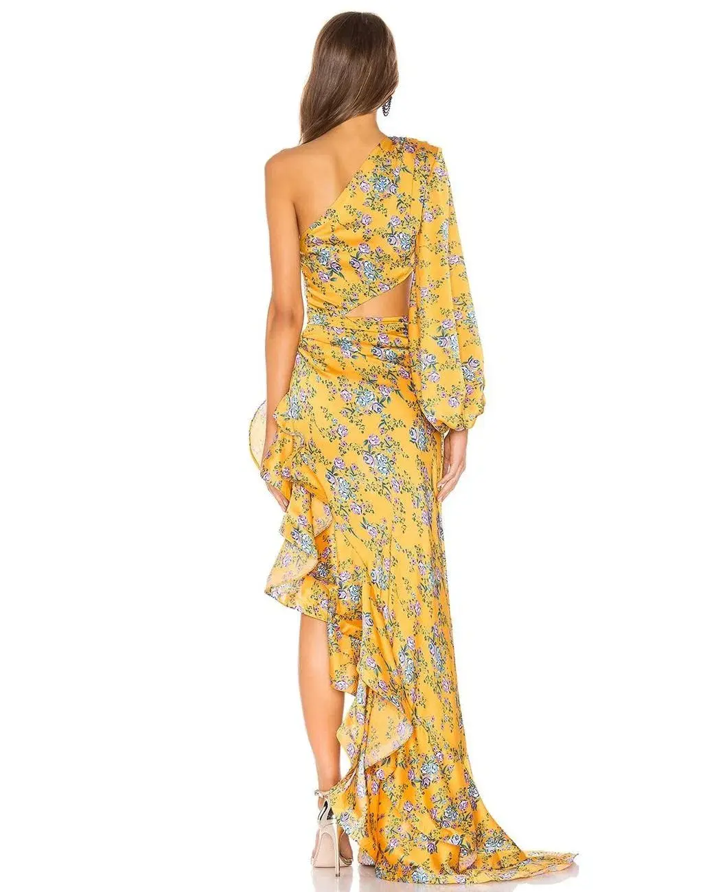 Bronx and Banco Hanna Gown in Yellow Floral Size 10 - Image 2
