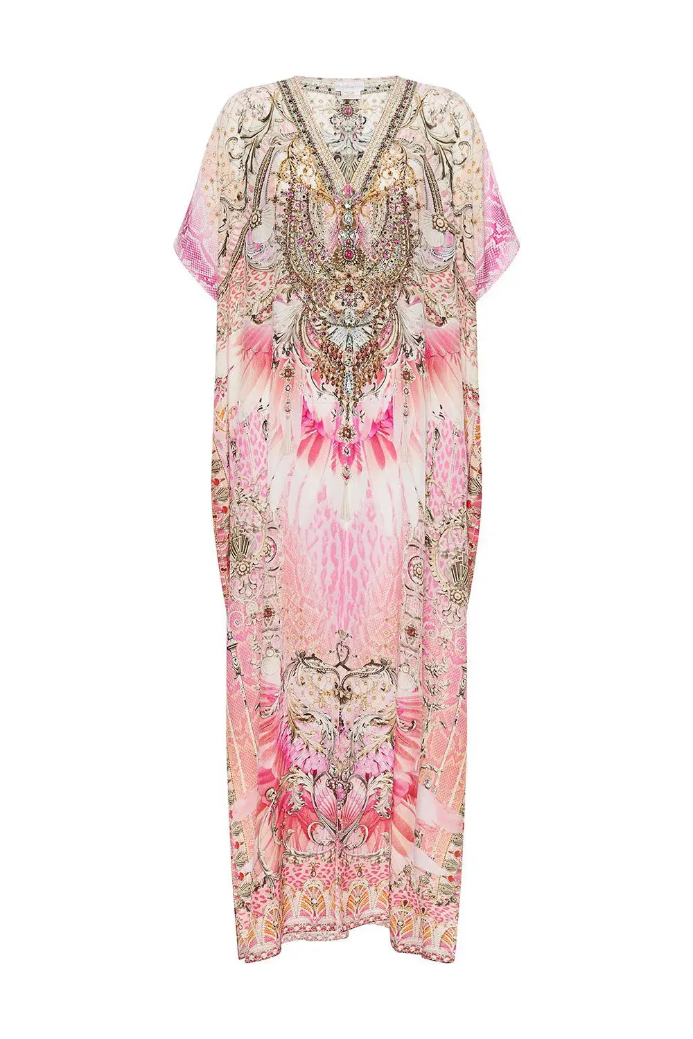 Camilla Deco Darling Slim Fit Kaftan With Split Print One Size for rent on The Volte - main image