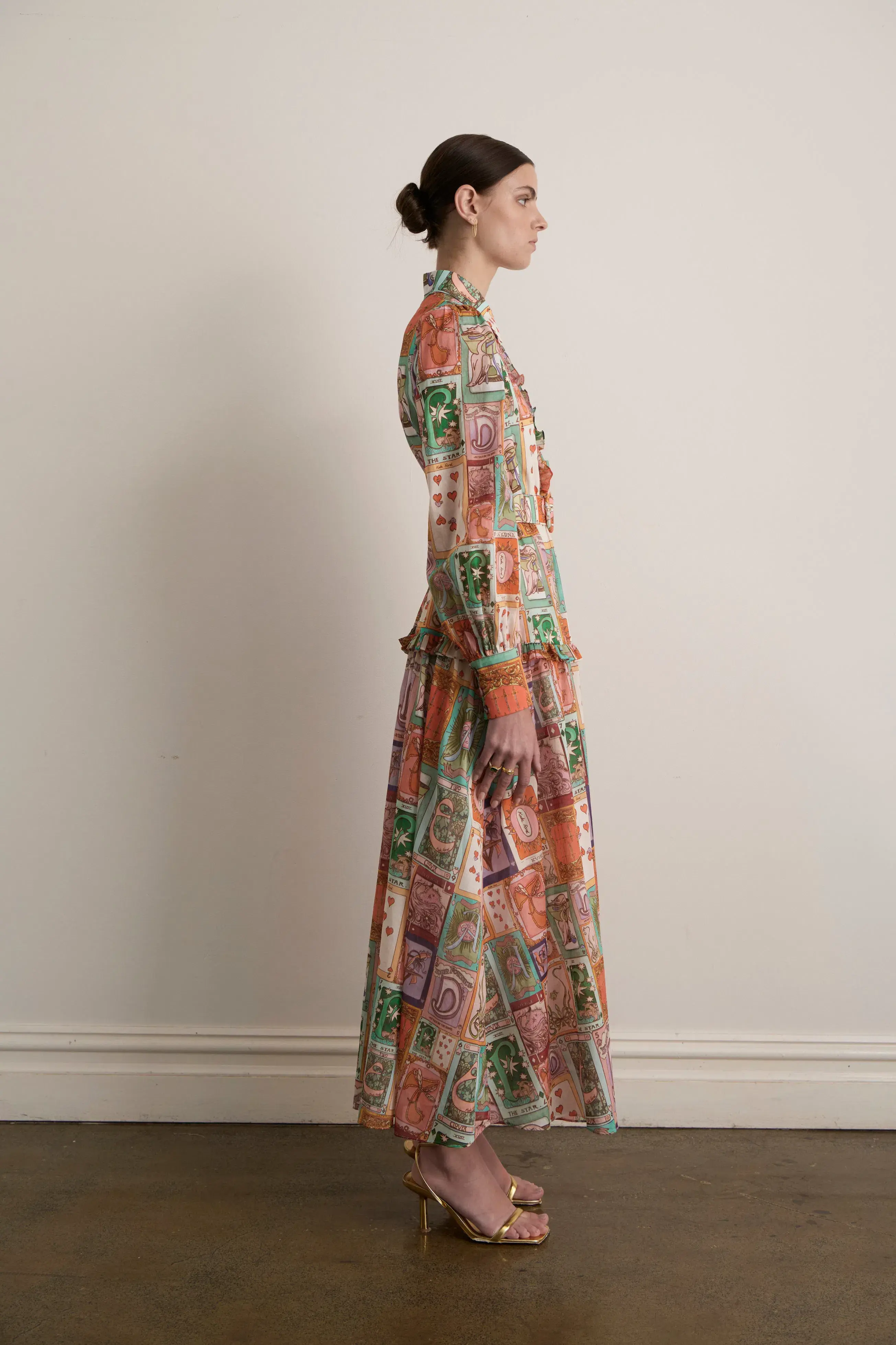 Kate Ford Cairo Long Layered Gown Multi Print Size 3/AU 12 - Image 4