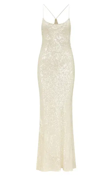 Rat & Boa Olympia Sequin Dress Ivory Size M/AU 10 - Image 3