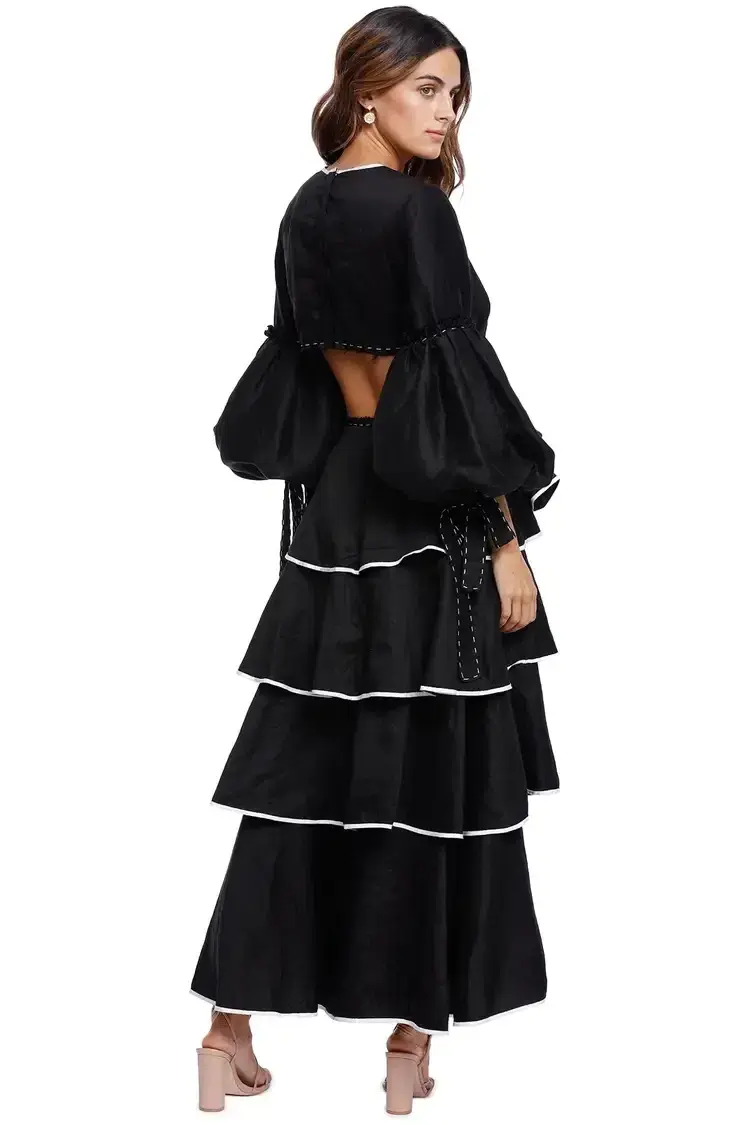 AJE Gracious Cut Out Dress in Black Size 8 for rent on The Volte - main image