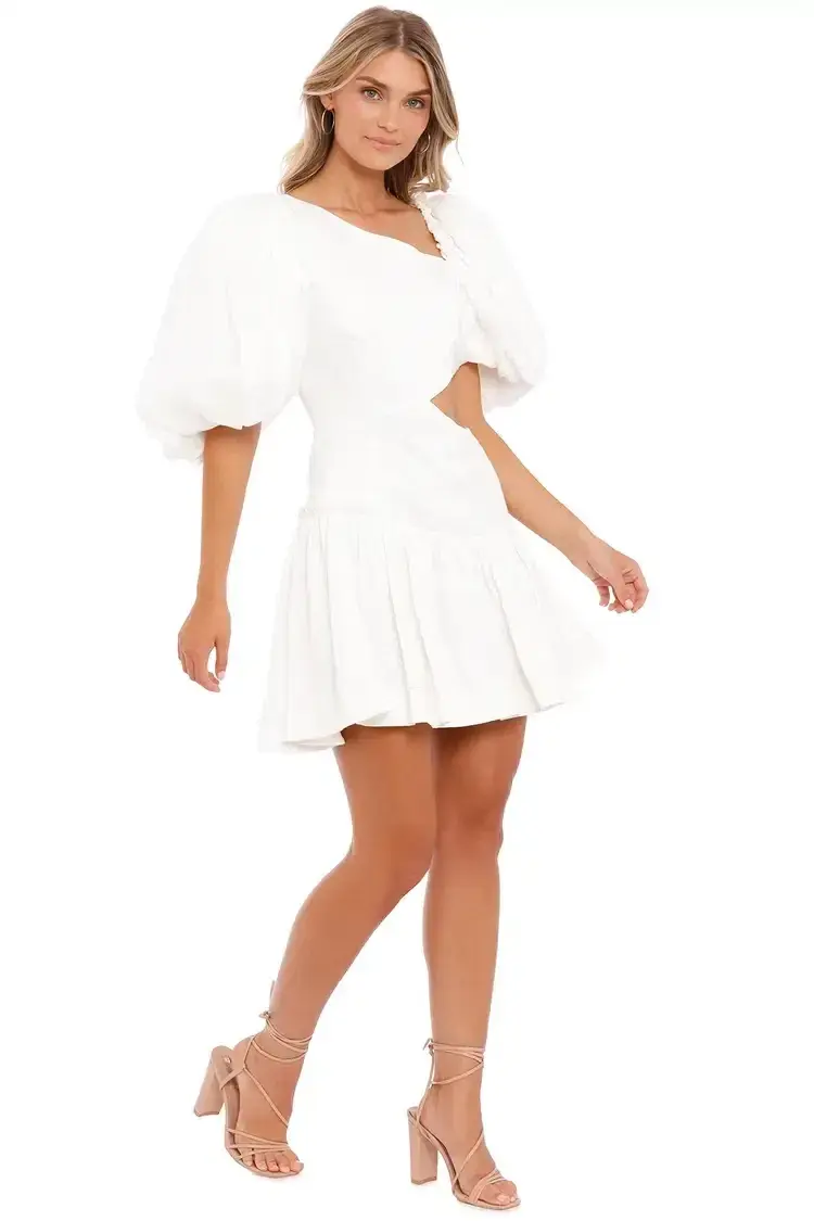 AJE Chateau Mini Dress in Ivory Size 6 - Image 2
