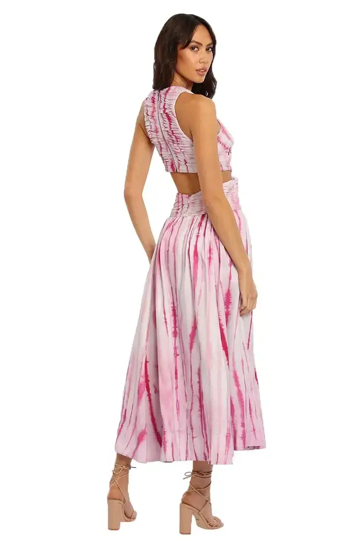  AJE Introspect Ripple Midi Dress in Pink Size 10 - Image 3