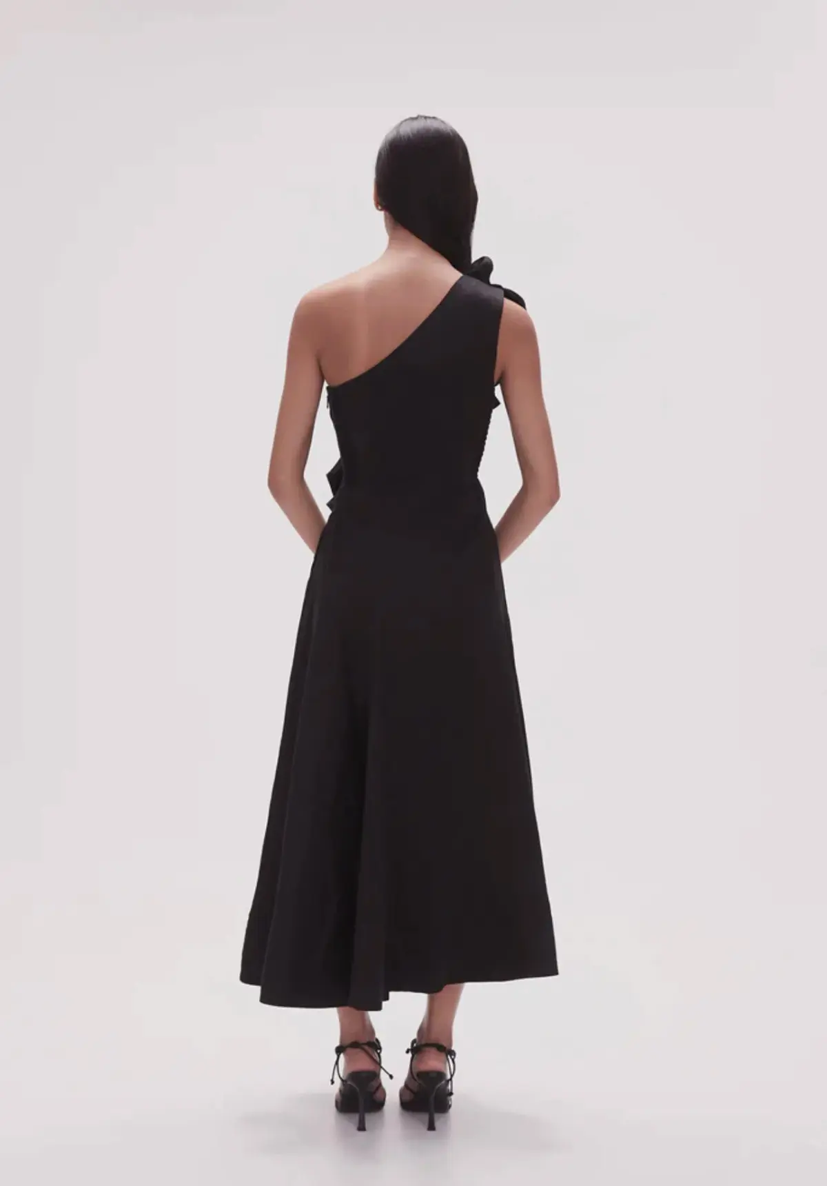 Aje Adelia Ruffle Midi Dress Black Size 10 - Image 4