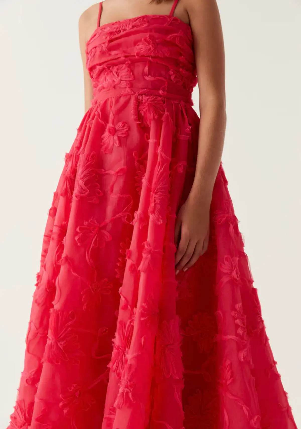 Aje Evangeline Cornelli Maxi Dress Bougainvillea Red Size 10 - Image 4