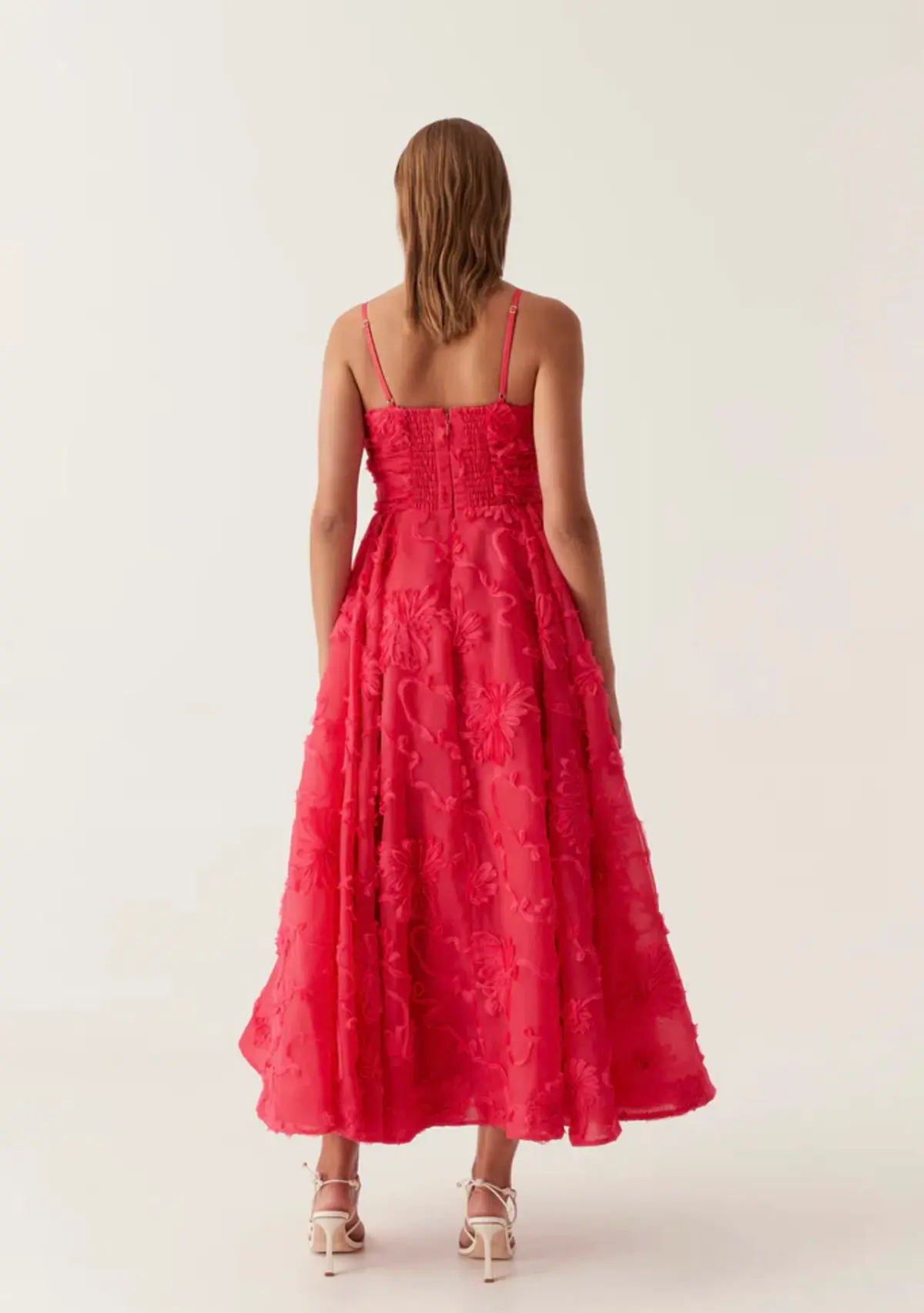 Aje Evangeline Cornelli Maxi Dress Bougainvillea Red Size 10 - Image 3