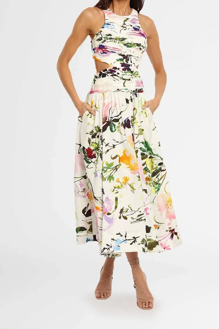 AJE Introspect Midi Dress Floral Size 8 - Image 1