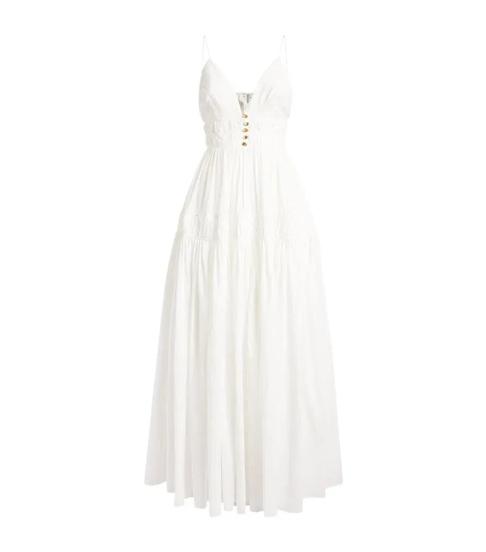 Aje Grace Tiered Maxi Dress Ivory Size 8  - Image 4